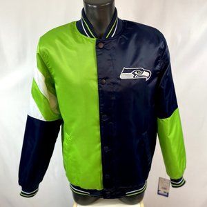 SEATTLE SEAHAWKS NFL STARTER 50/50 Snap Down Jacket 3X, 4X, 5X